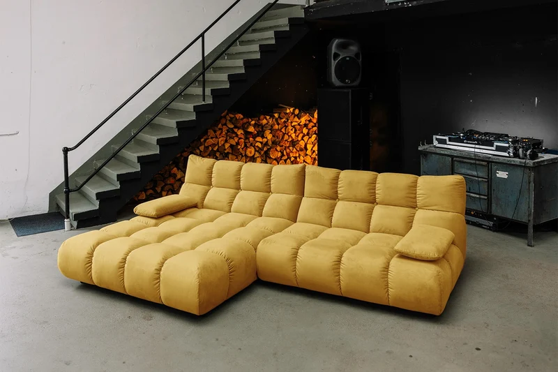 KAWOLA Sofa VIVIEN Ecksofa Velvet curry