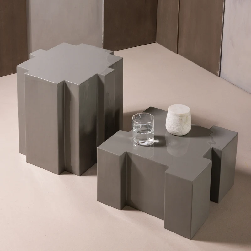 Set v 2 - Jasmir beistelltische metall grau