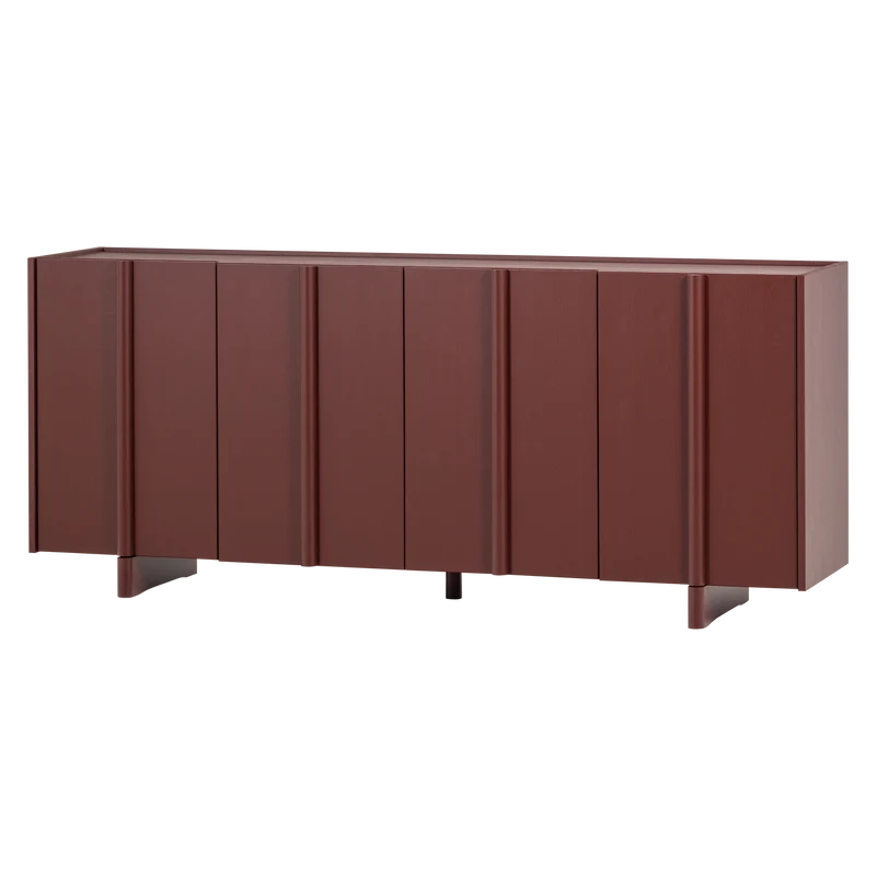 Basu Sideboard aus Kiefernholz in Bordeauxrot