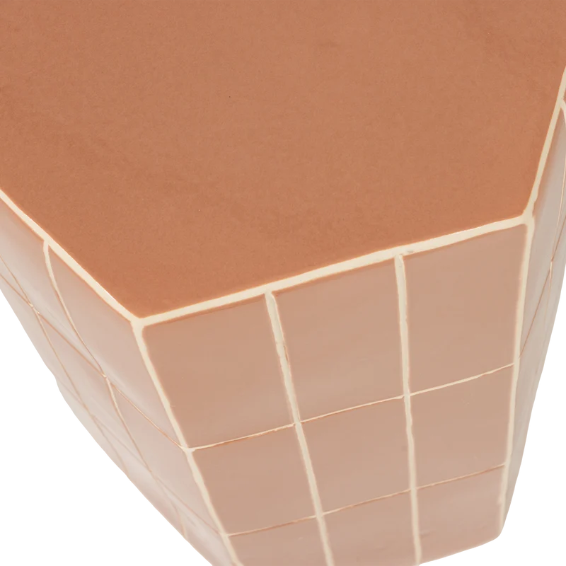 Plu dekorativer beistelltisch 54x38x32 cm keramik altrosa