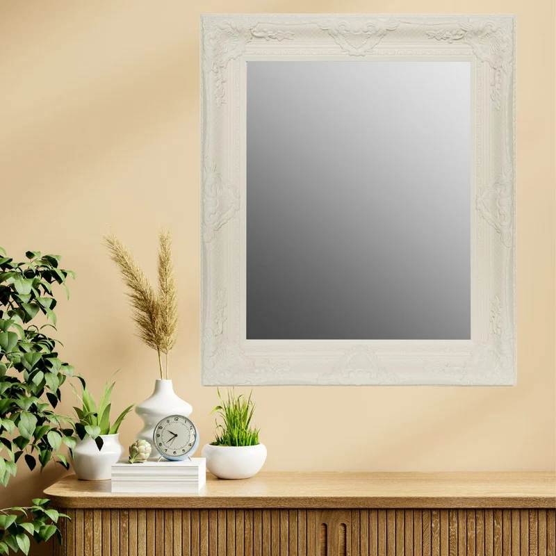 Barock Spiegel DORO antik-weiss 78x68cm Wandspiegel Holzrahmen