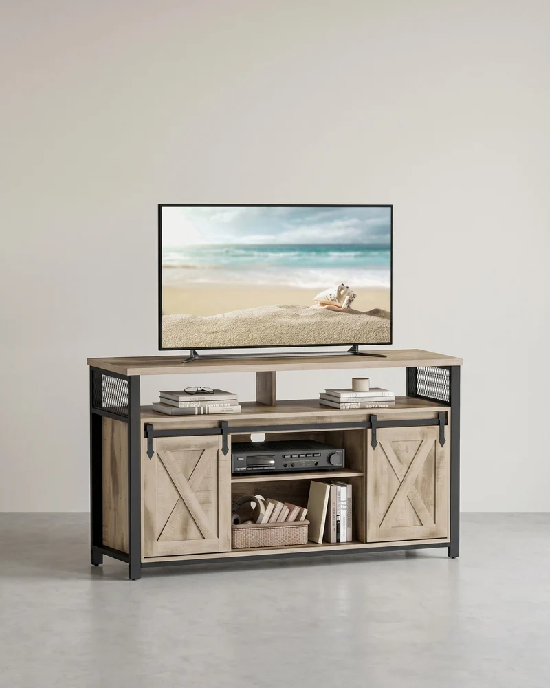 Country-TV-Schrank mit Scheunentüren – Stabiles & geräumiges Design