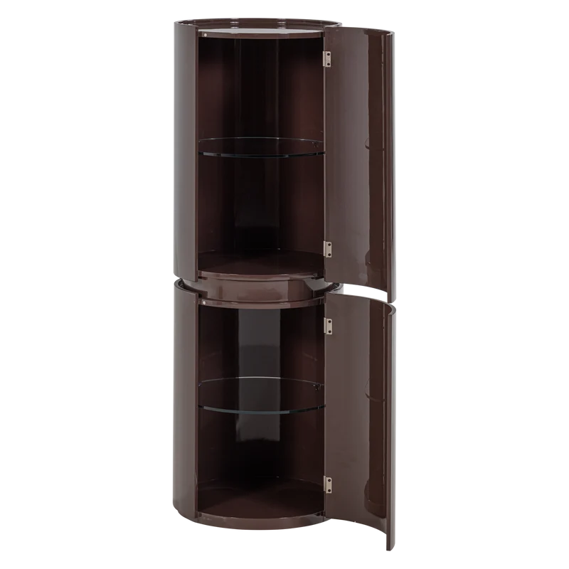 Sera runder schrank 135 x Ø45 cm holz glanz dunkelbraun