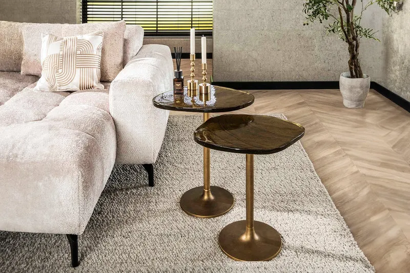 KAWOLA Beistelltisch DARI S Glas gold