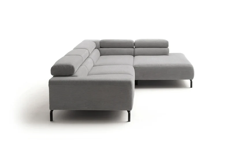 KAWOLA Sofa DELIA Ecksofa Cord steingrau