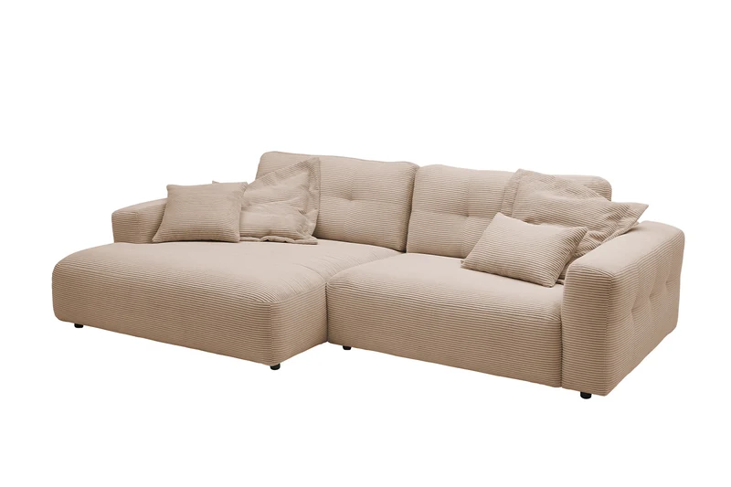 KAWOLA Sofa MIKA Ecksofa Cord taupe