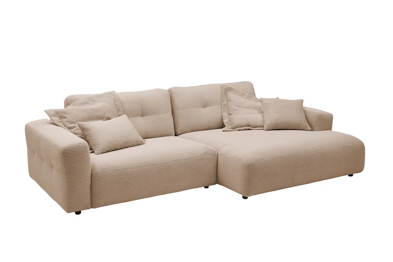 KAWOLA Sofa MIKA Ecksofa Cord taupe