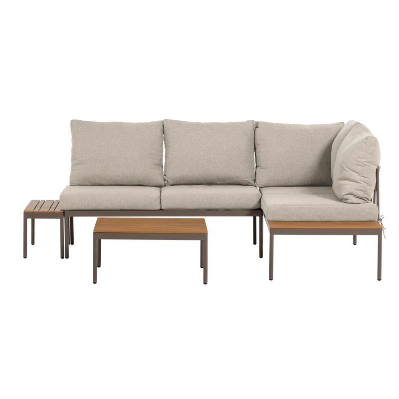 Modulares Garten-Lounge-Set Metall/Polywood beige