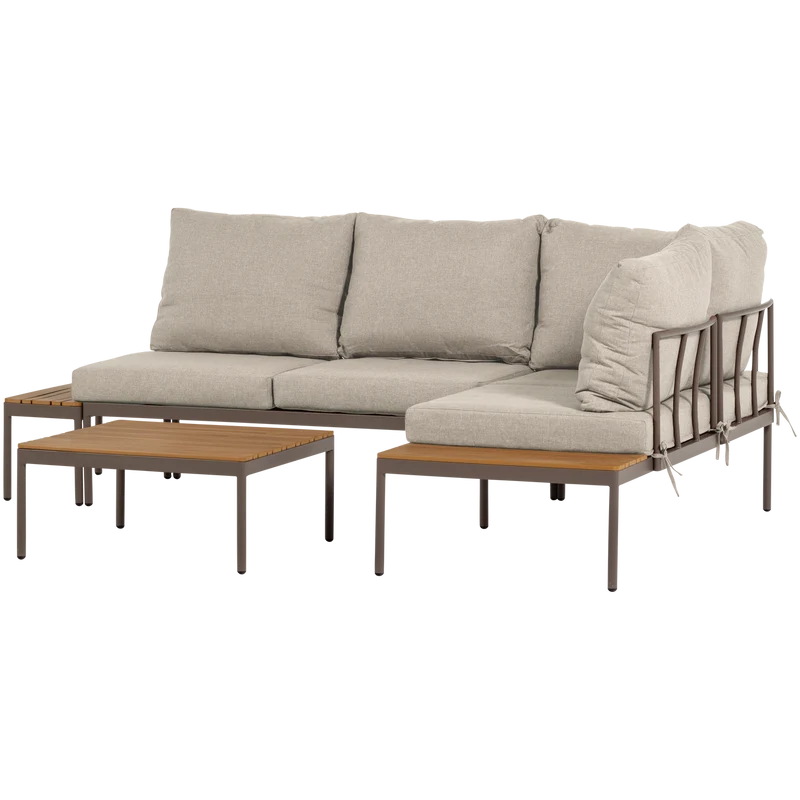 Modulares Garten-Lounge-Set Metall/Polywood beige