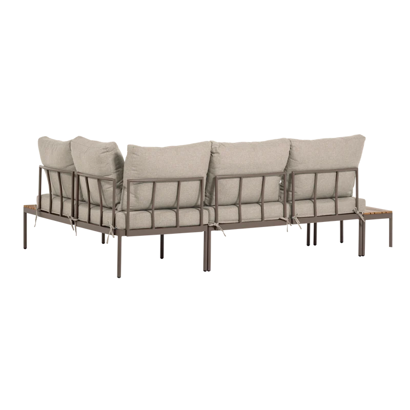 Modulares Garten-Lounge-Set Metall/Polywood beige