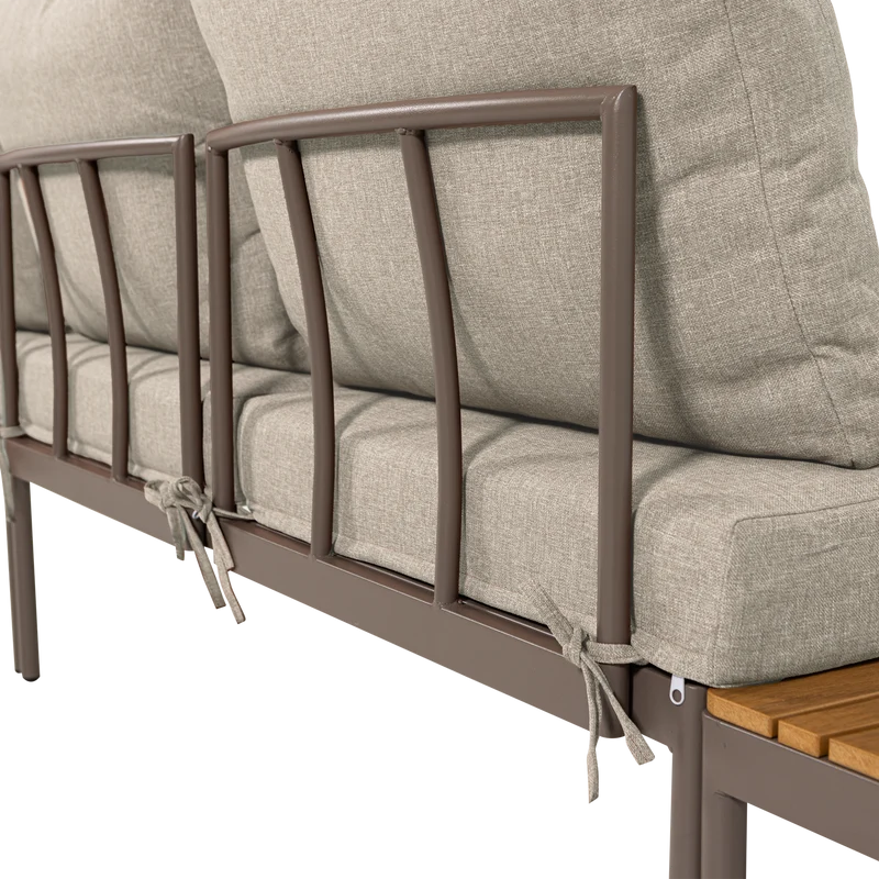 Modulares Garten-Lounge-Set Metall/Polywood beige