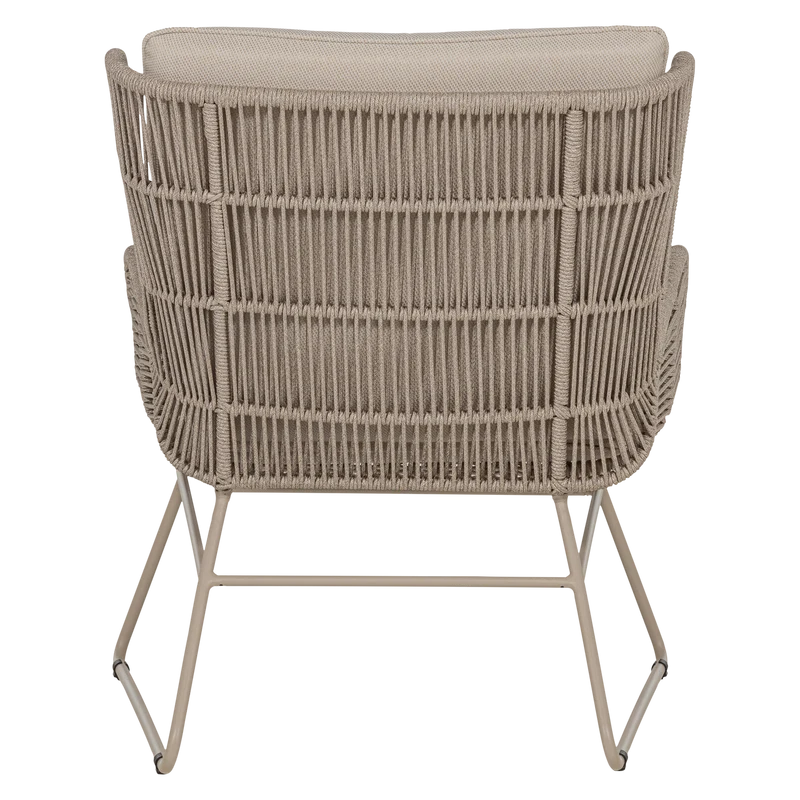 Garten-Loungesessel Stahl/Seil sand