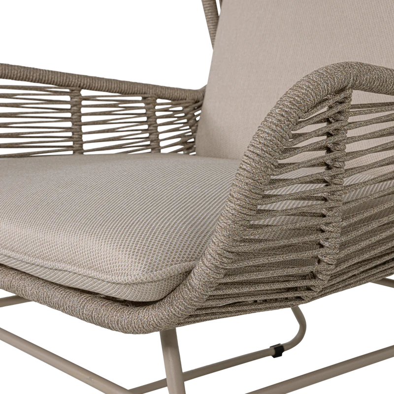Garten-Loungesessel Stahl/Seil sand