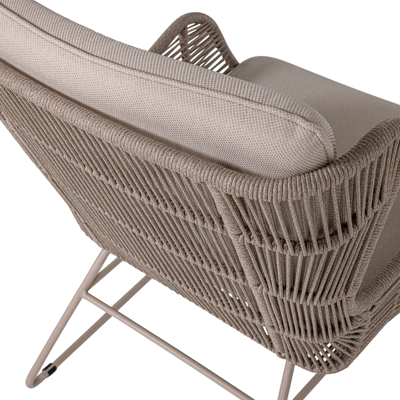 Garten-Loungesessel Stahl/Seil sand
