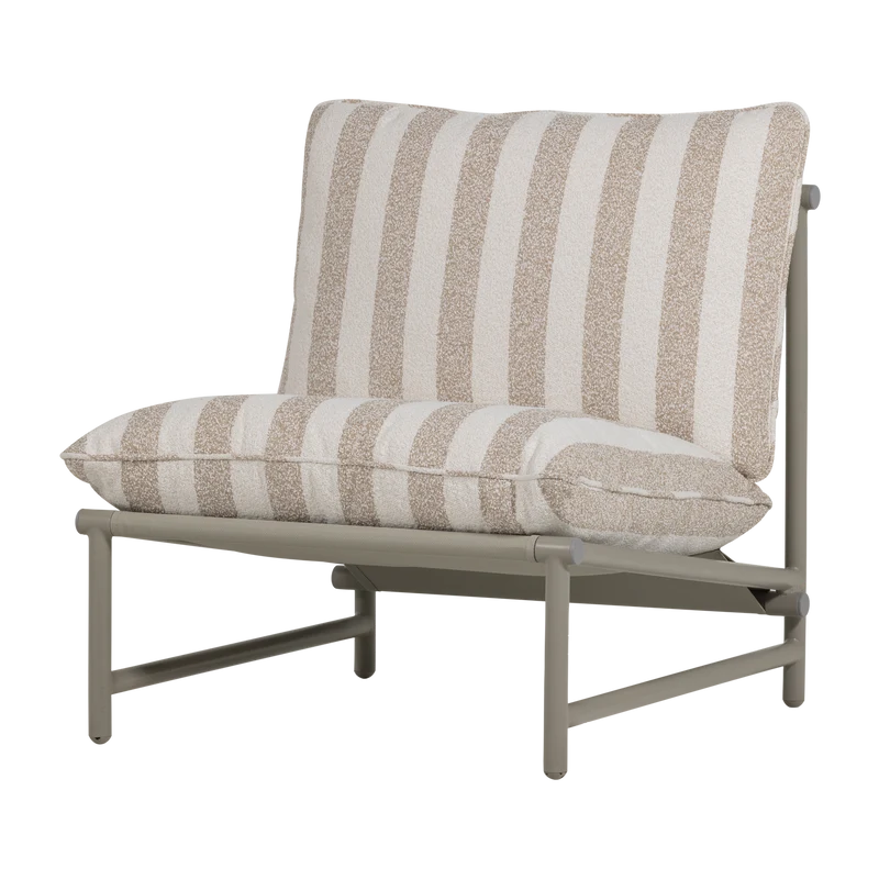 Garten-Loungesessel Aluminium Streifen weiß/sand