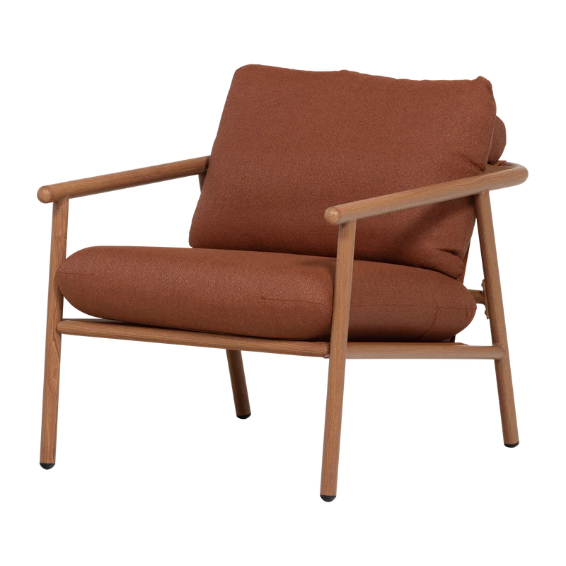 Garten-Loungesessel Aluminium terracotta/natur