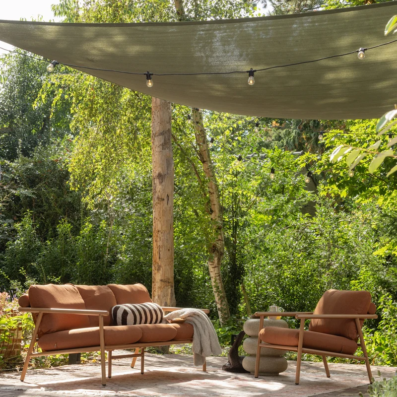 Garten-Loungesessel Aluminium terracotta/natur