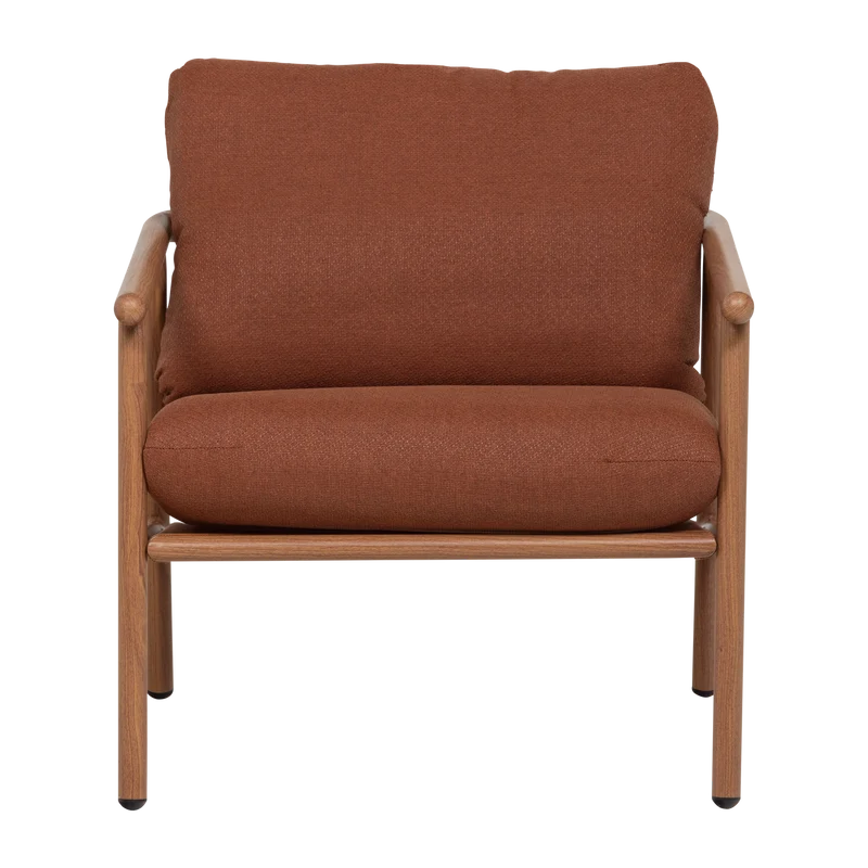 Garten-Loungesessel Aluminium terracotta/natur