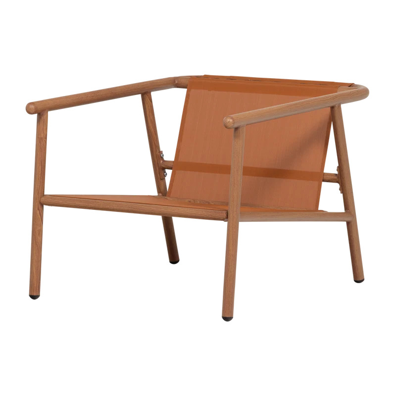 Garten-Loungesessel Aluminium terracotta/natur