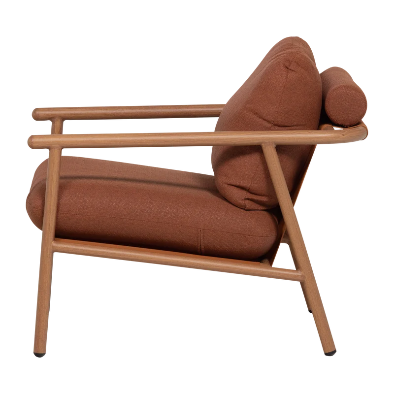 Garten-Loungesessel Aluminium terracotta/natur