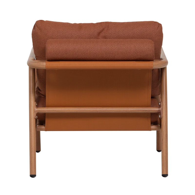 Garten-Loungesessel Aluminium terracotta/natur