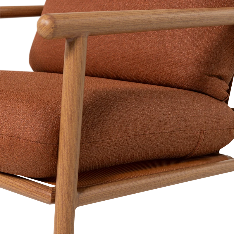 Garten-Loungesessel Aluminium terracotta/natur