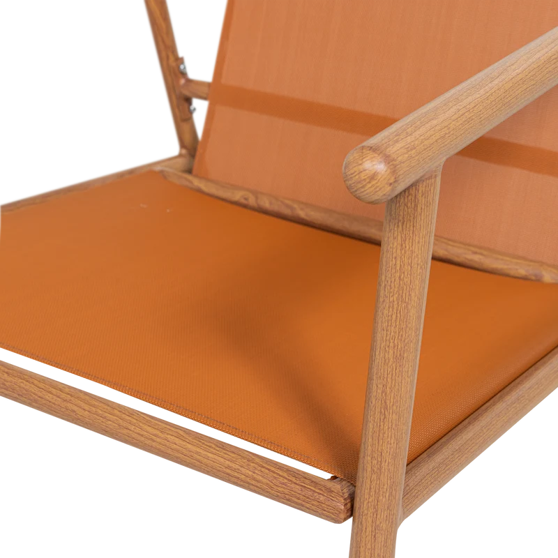 Garten-Loungesessel Aluminium terracotta/natur