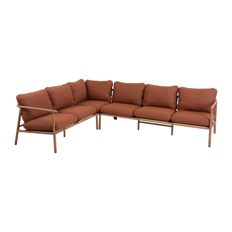 Garten-Lounge-Set Aluminium terracotta/natur
