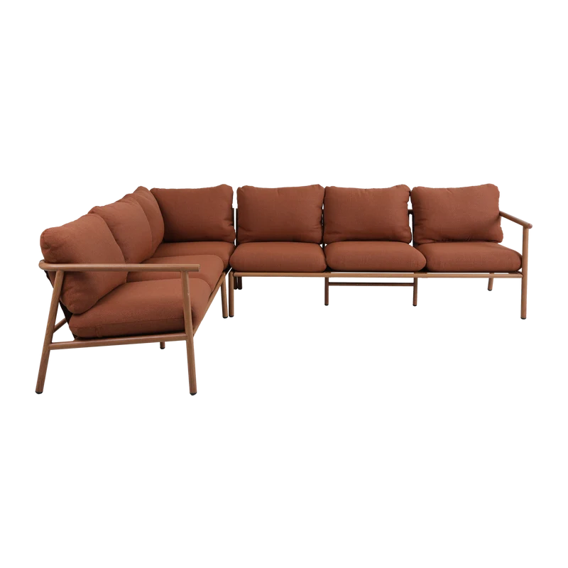 Garten-Lounge-Set Aluminium terracotta/natur