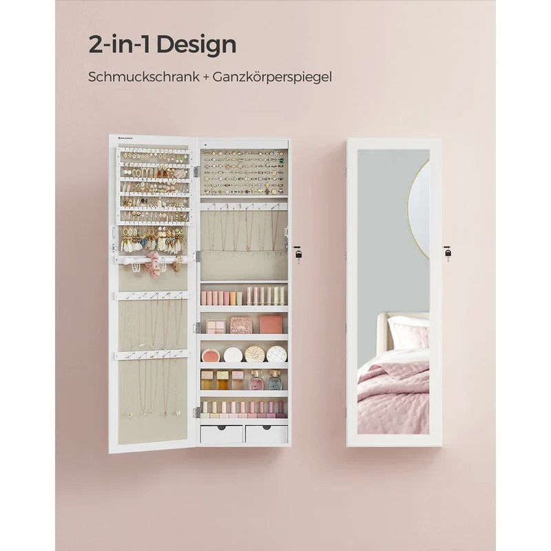 Hängender Schmuckspiegelschrank mit Stauraum – Elegant & Funktional