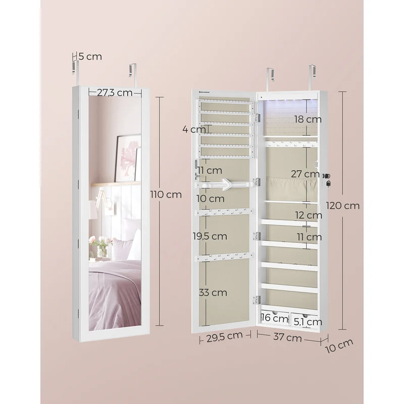 Hängender Schmuckspiegelschrank mit Stauraum – Elegant & Funktional
