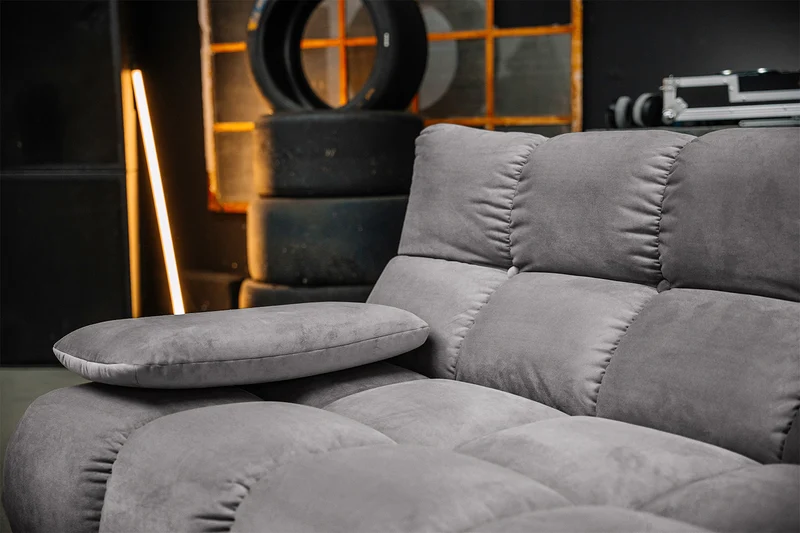 KAWOLA Sofa VIVIEN Ecksofa Velvet stone