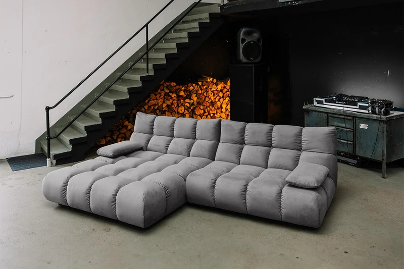 KAWOLA Sofa VIVIEN Ecksofa Velvet stone