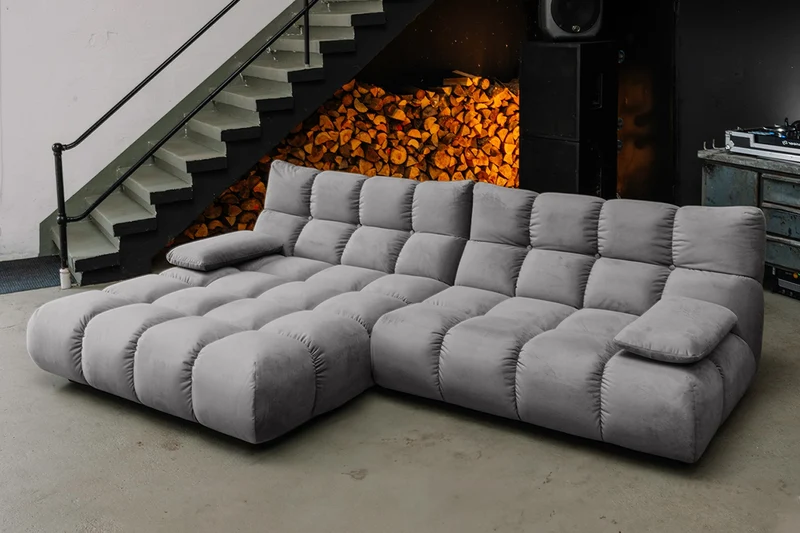 KAWOLA Sofa VIVIEN Ecksofa Velvet stone
