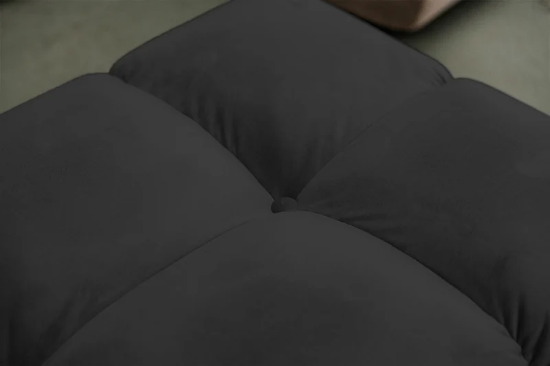 KAWOLA Sofa VIVIEN Ecksofa Velvet schwarz