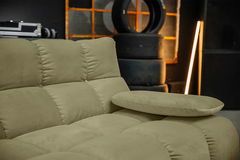 KAWOLA Sofa VIVIEN Ecksofa Velvet oliv