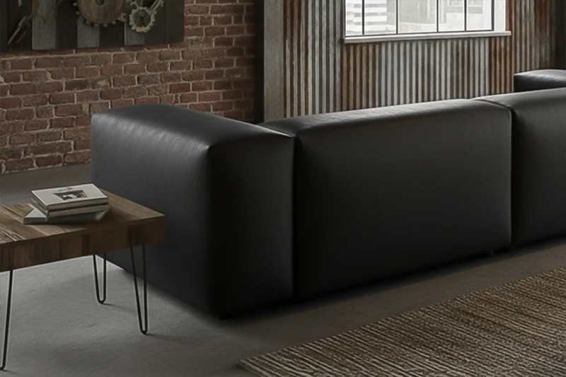 KAWOLA Sofa CELESTE 4-Sitzer Lederfaserstoff schwarz