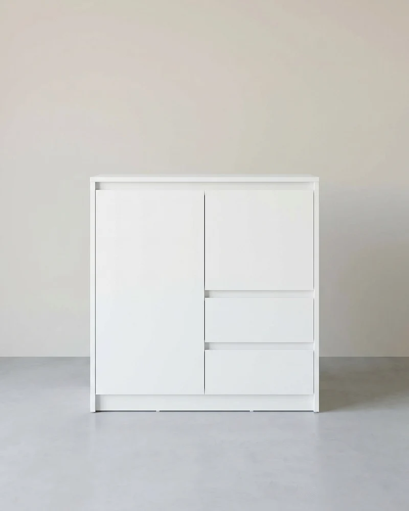Aufbewahrungsschrank – KAILYN Kollektion – Wolkenweiß – Modern & minimalistisch