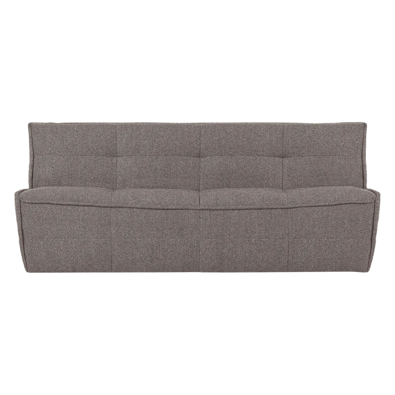 Cluster 3-Sitzer-Sofa bouclé mittelbraun