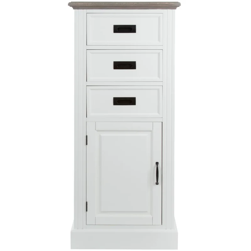 Edle Landhaus Kommode CHALET 130cm weiss-braun Highboard