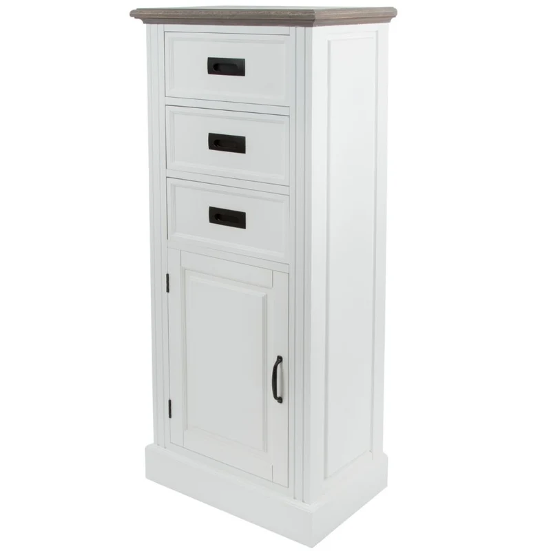 Edle Landhaus Kommode CHALET 130cm weiss-braun Highboard