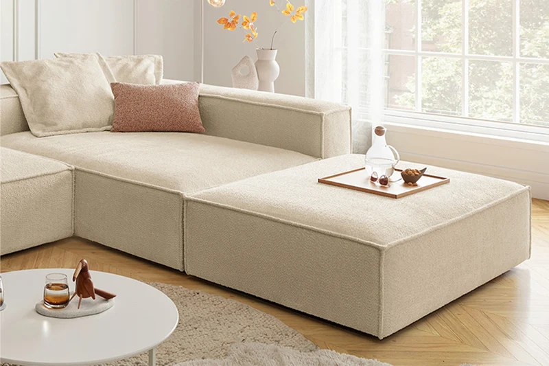 KAWOLA Sofa CARMO Ecksofa Stoff beige