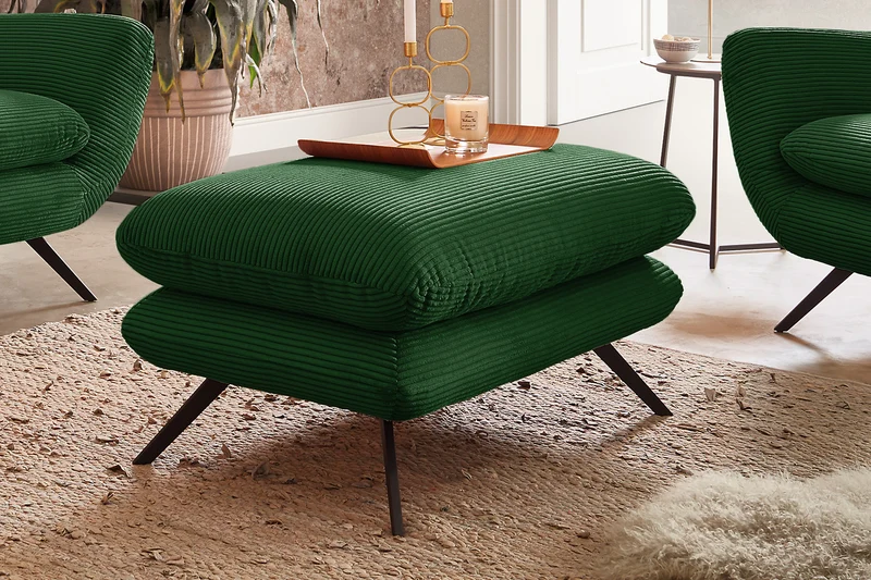 KAWOLA Sessel CHARME Hochlehnsessel Cord smaragd
