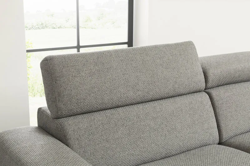 KAWOLA Sofa RISO Wohnlandschaft U-Form Stoff grau