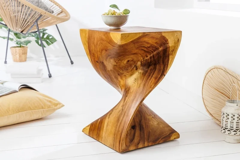 Design Beistelltisch BELFAST 45cm Suar Massivholz Natural