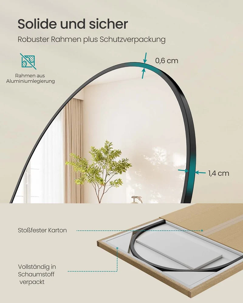 Stilvoller Spiegel - Stehend - Rechteckig