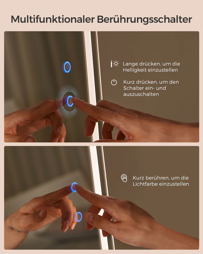 Spiegelschrank mit LED - Schmuckschrank - Standspiegel mit Stauraum
