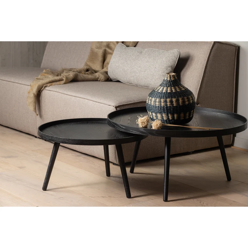 Mesa L holz beistelltisch schwarz 34xØ60