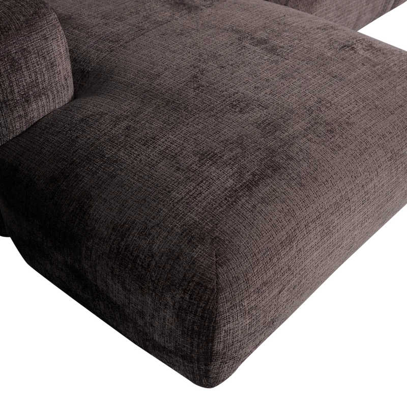 Cloud-Chaiselongue, links, Chenille, warmbraun