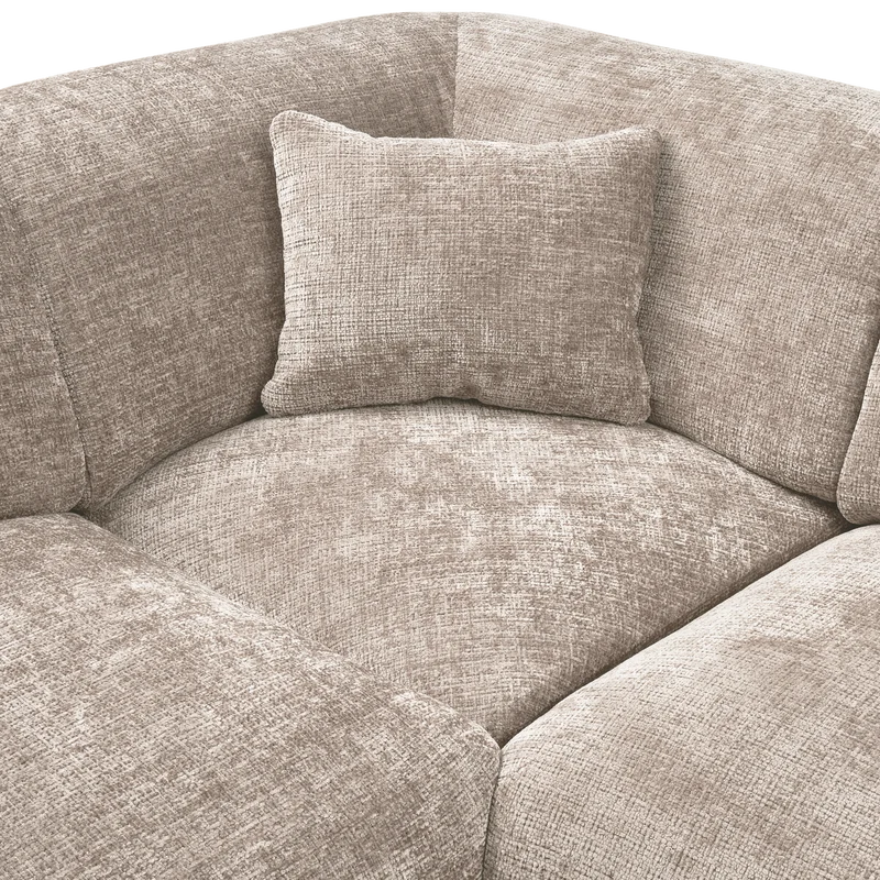Cloud-Ecksofa, links, aus gewebtem Chenille, naturfarben